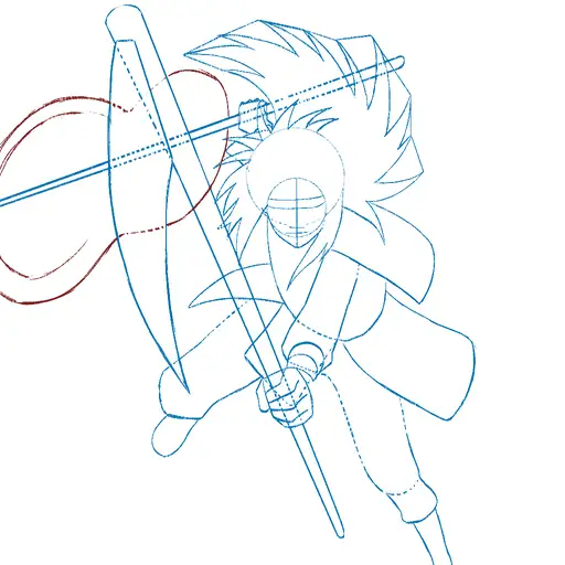 Learn how to draw Madara Uchiha with Gunbai with Step-by-step tutorial - adding shading and depth - step 23-13
