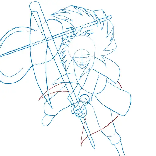 Learn how to draw Madara Uchiha with Gunbai with Step-by-step tutorial - adding shading and depth - step 24-13