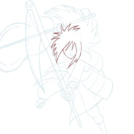 Learn how to draw Madara Uchiha with Gunbai with Step-by-step tutorial - adding shading and depth - step 26-13