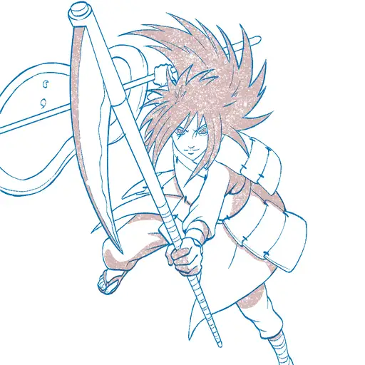 Learn how to draw Madara Uchiha with Gunbai with Step-by-step tutorial - background and additional elements - step 38-3