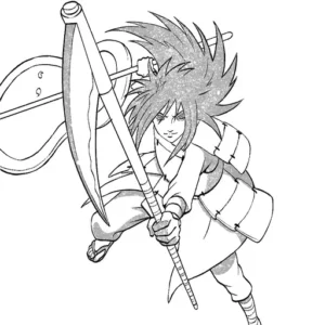 Learn How to Draw Madara Uchiha with Gunbai from Naruto with a Step-by-Step Tutorial