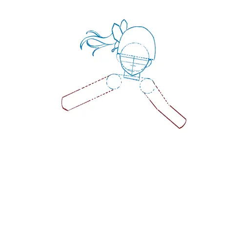 Learn how to draw Kanao Tsuyuri with Step-by-step tutorial - adding face details and hair structure - step 12