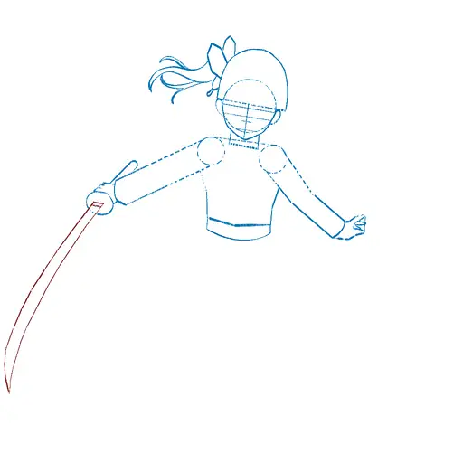 Learn how to draw Kanao Tsuyuri with Step-by-step tutorial - shaping the body and clothing - step 19