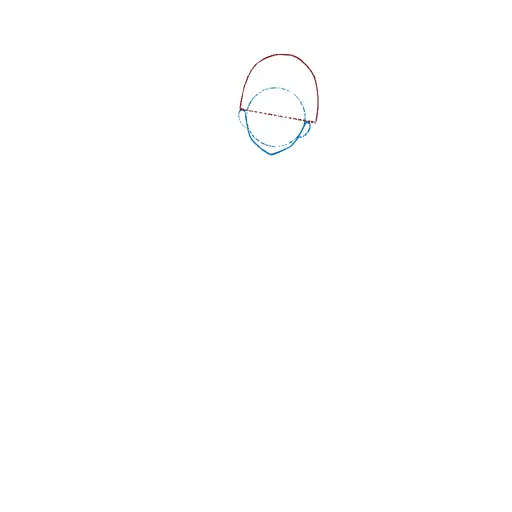 Learn how to draw Kanao Tsuyuri with Step-by-step tutorial - initial sketch and basic shapes - step 3