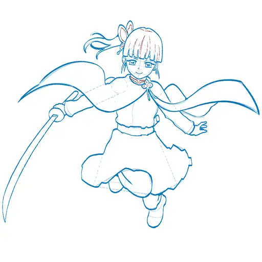 Learn how to draw Kanao Tsuyuri with Step-by-step tutorial - coloring and final touches - step 34