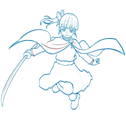 Learn how to draw Kanao Tsuyuri with Step-by-step tutorial - coloring and final touches - step 35