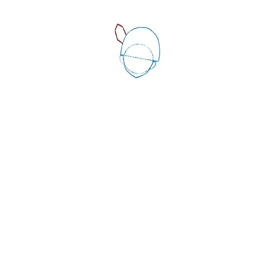 Learn how to draw Kanao Tsuyuri with Step-by-step tutorial - initial sketch and basic shapes - step 4