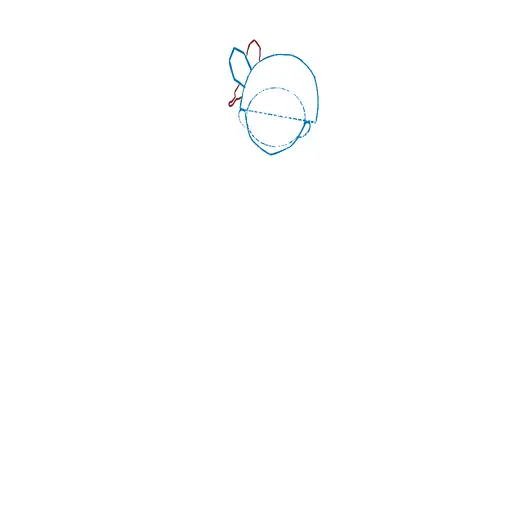 Learn how to draw Kanao Tsuyuri with Step-by-step tutorial - initial sketch and basic shapes - step 5