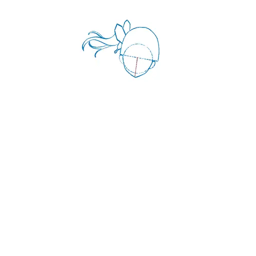 Learn how to draw Kanao Tsuyuri with Step-by-step tutorial - adding face details and hair structure - step 8