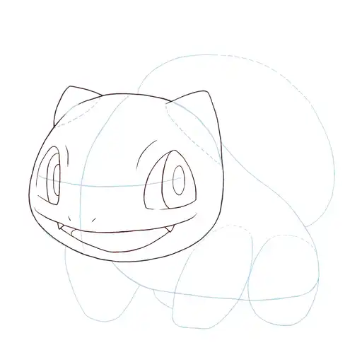 Drawing tutorial of How to draw Bulbasaur - Step 10-2 