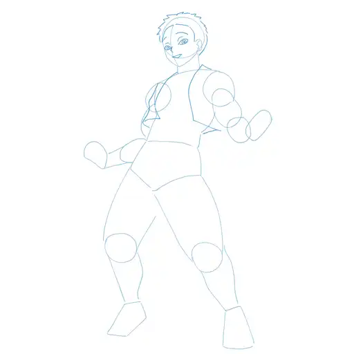 Learn how to draw Akaza with Step-by-step tutorial - adding face details and hair structure - step 10-3