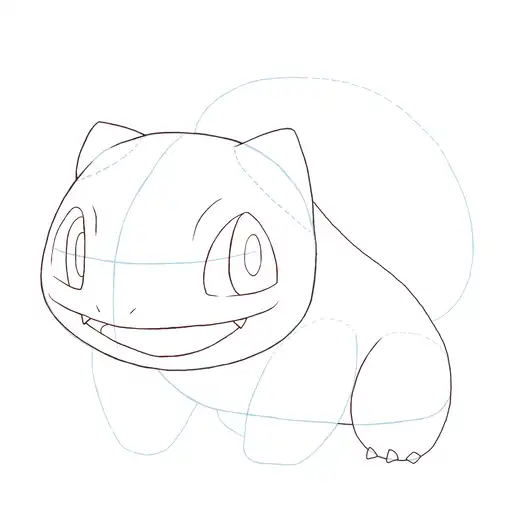 Drawing tutorial of How to draw Bulbasaur - Step 11-2 