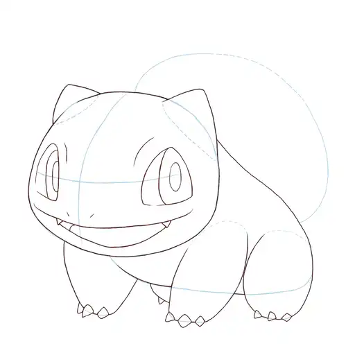 Drawing tutorial of How to draw Bulbasaur - Step 12-2 