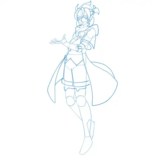 Learn how to draw Albedo with Step-by-step tutorial - shaping the body and clothing - step 15-5
