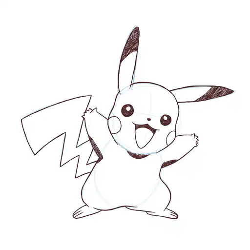 Drawing tutorial of Pikachu - Step 17-1 
