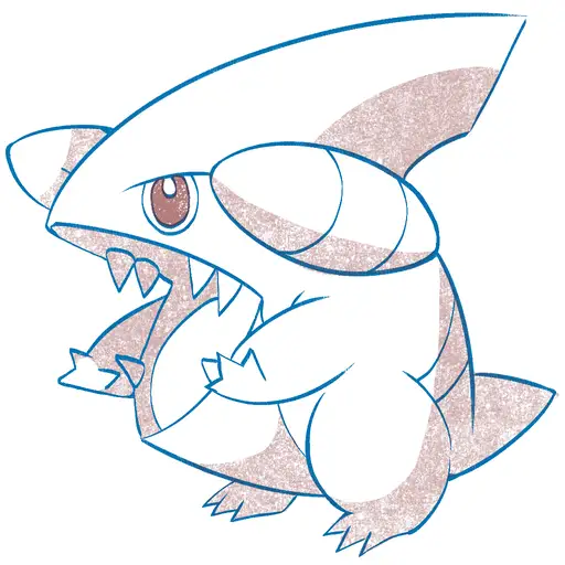Drawing tutorial of Gible - Step 19 