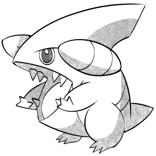 Drawing tutorial of Gible - Step 20 