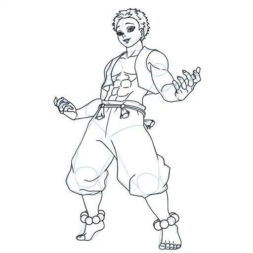 Learn how to draw Akaza with Step-by-step tutorial - adding shading and depth - step 22
