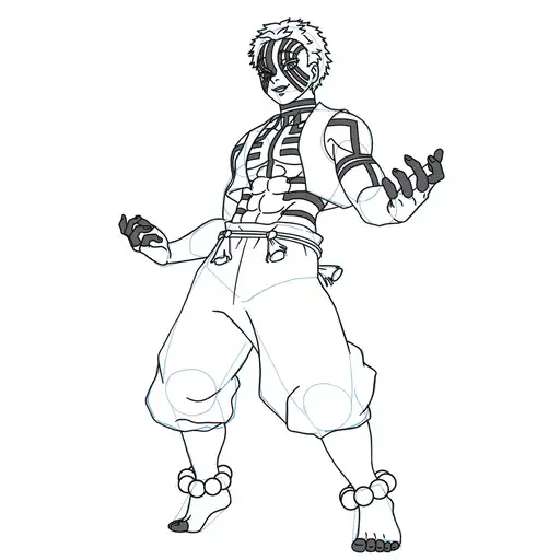 Learn how to draw Akaza with Step-by-step tutorial - adding shading and depth - step 24