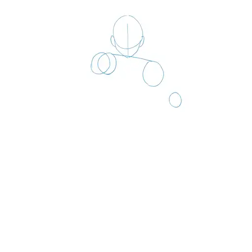 Learn how to draw Akaza in standing pose with Step-by-step tutorial - initial sketch and basic shapes - step 3-4