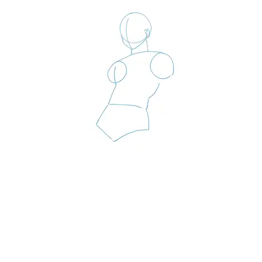 Learn how to draw Akaza with Step-by-step tutorial - initial sketch and basic shapes - step 4-3