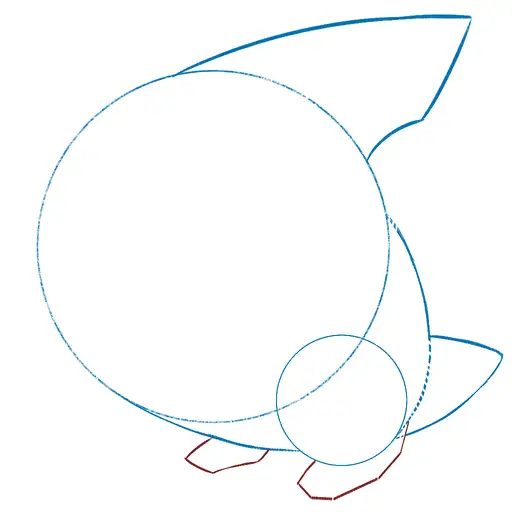 Drawing tutorial of Gible - Step 5 