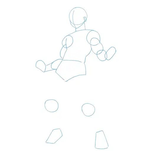 Learn how to draw Akaza with Step-by-step tutorial - initial sketch and basic shapes - step 6-3