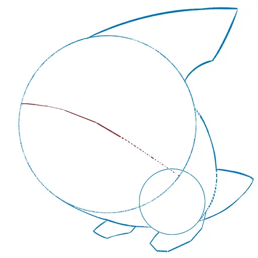 Drawing tutorial of Gible - Step 6 