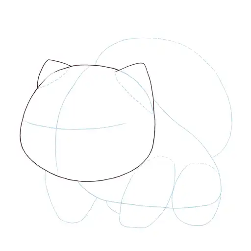 Drawing tutorial of How to draw Bulbasaur - Step 7-2 