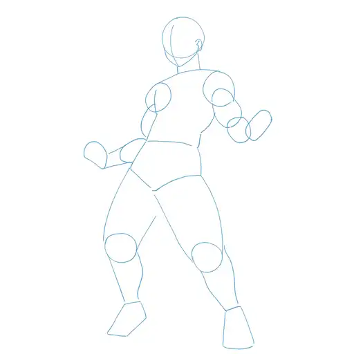 Learn how to draw Akaza with Step-by-step tutorial - initial sketch and basic shapes - step 7-3