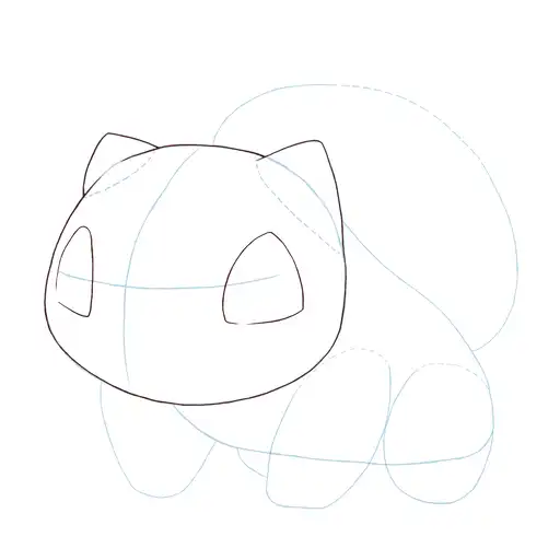 Drawing tutorial of How to draw Bulbasaur - Step 8-2 