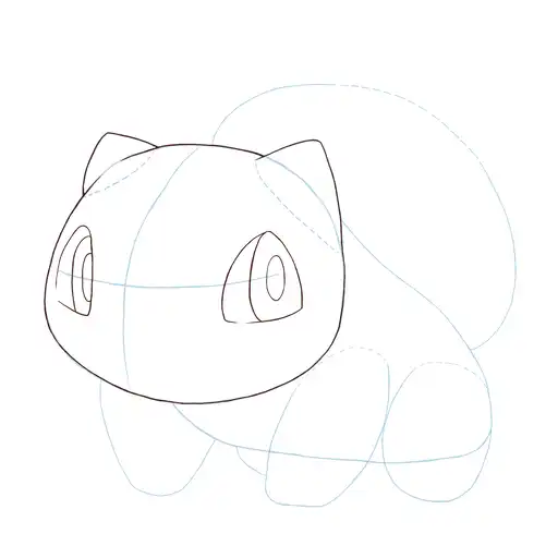 Drawing tutorial of How to draw Bulbasaur - Step 9-2 